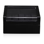 High Glossy Black 10 Watch Case with Acrylic Display Window