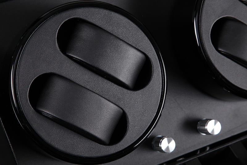 High Glossy Black 4-Watch Winder with 6-Watch Storage with Door Sensor