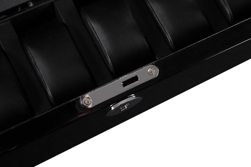 High Glossy Black 4-Watch Winder with 6-Watch Storage with Door Sensor