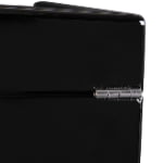 2-watch winder high-gloss black exterior with silver-tone hinge detail