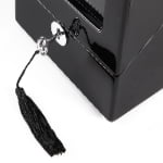 2-watch winder high-gloss black case with hardware lock and key