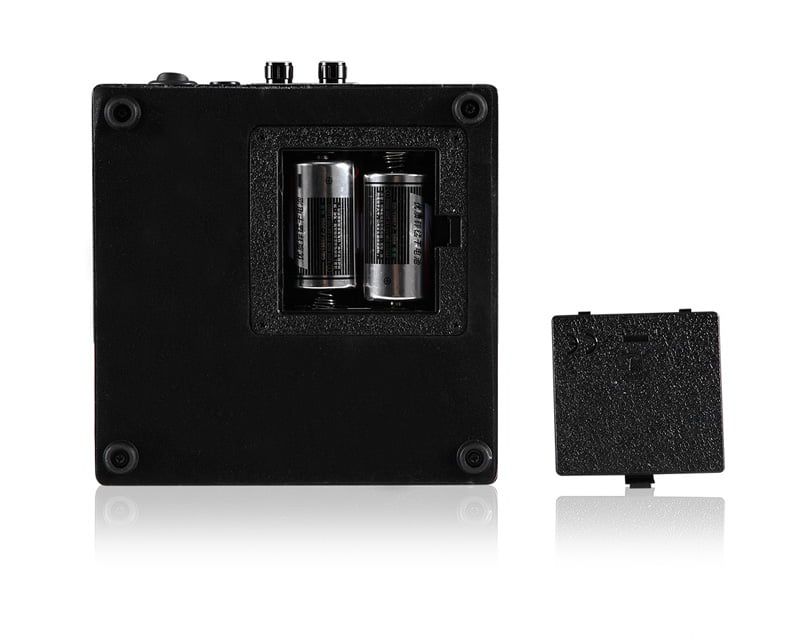 2-watch winder underside with open battery compartment and base feet