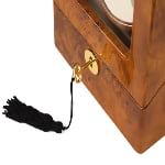 2-watch winder wood-grain case with hardware lock and key
