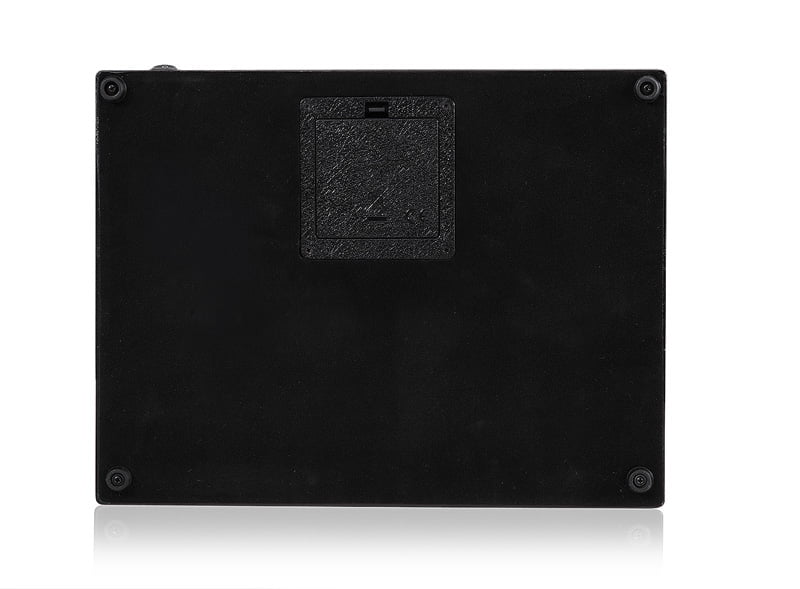 Watch winder black base with closed battery compartment and protective feet
