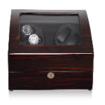 High Glossy Ebony 4-Watch Winder with 6-Watch Storage