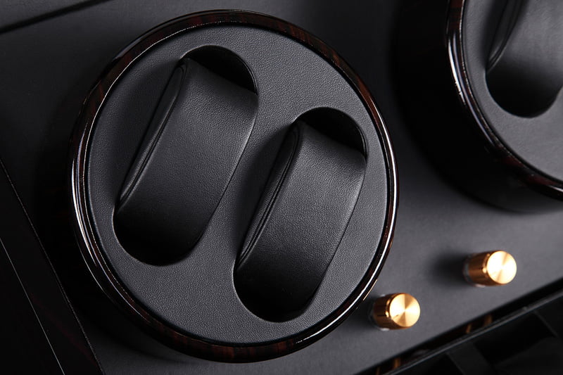 High Glossy Ebony 4-Watch Winder with 6-Watch Storage