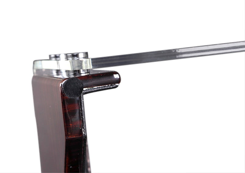 8-watch winder close-up showing transparent acrylic lid and high-gloss ebony frame