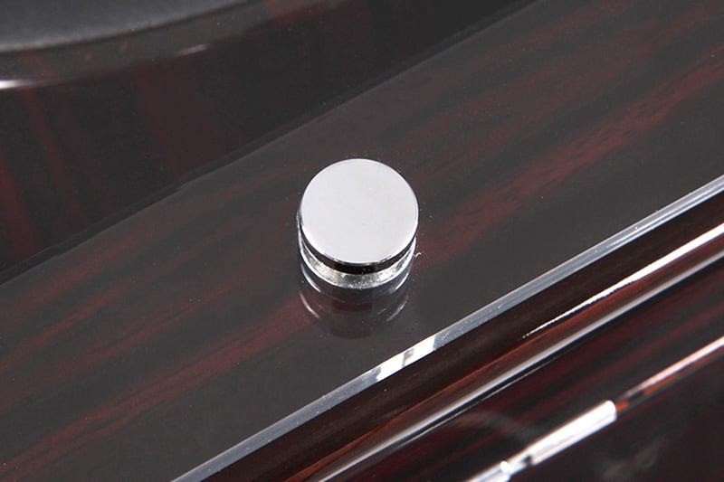 8-watch winder acrylic lid with round metal fitting on high-gloss ebony frame