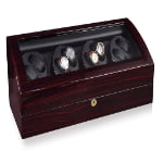 4 watch winder with ebony high-gloss exterior, black interior and tempered glass display window