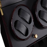 Watch winder module with two black watch cushions and ebony high-gloss trim