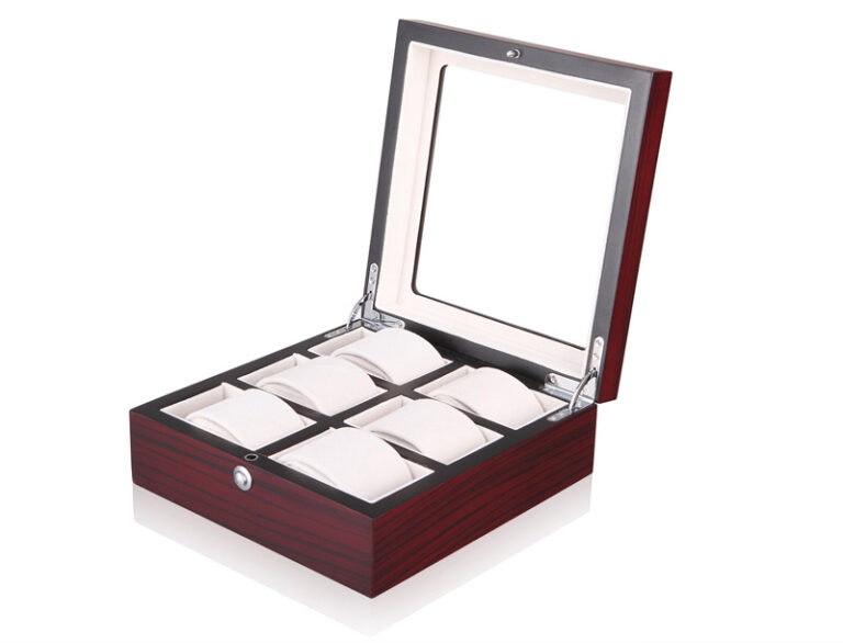 6-Watch Display Case with Snap Button Closure