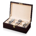 High Glossy Ebony with Apricot 12 Watch Case with Velvet Interior