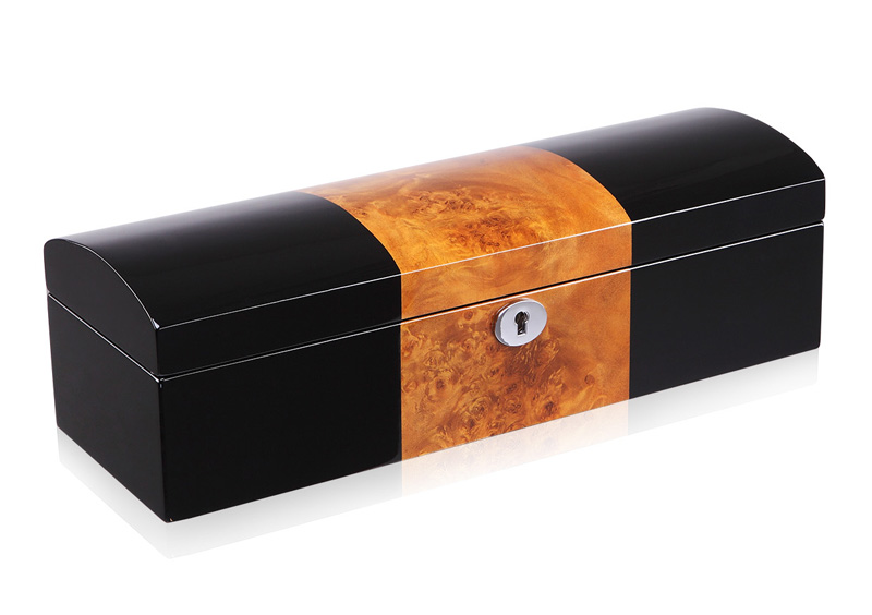 Camphor Glossy Arc 6 Watch Case with Apricot Velvet Interior
