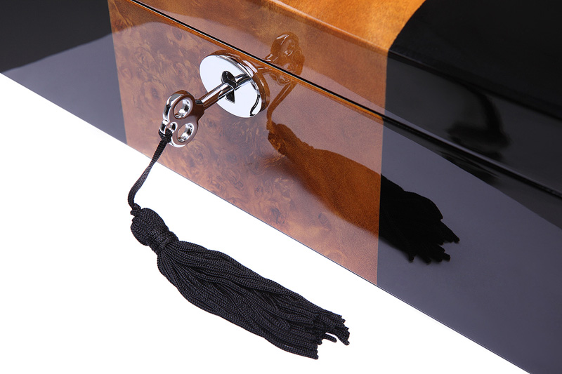 Camphor Glossy Arc 6 Watch Case with Apricot Velvet Interior