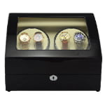 High Glossy Black 4-Watch Winder with 6-Watch Storage