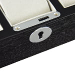 wood watch display box with six compartments and watch cushions