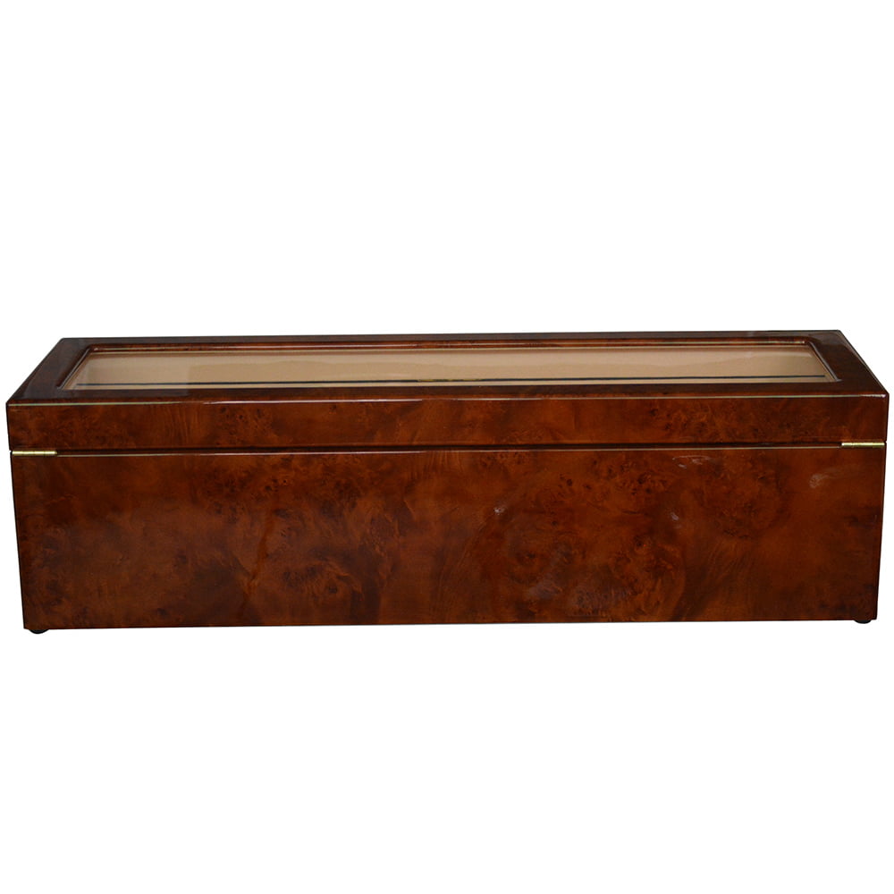 luxury 40 watch storage case with open lid and velvet watch cushions