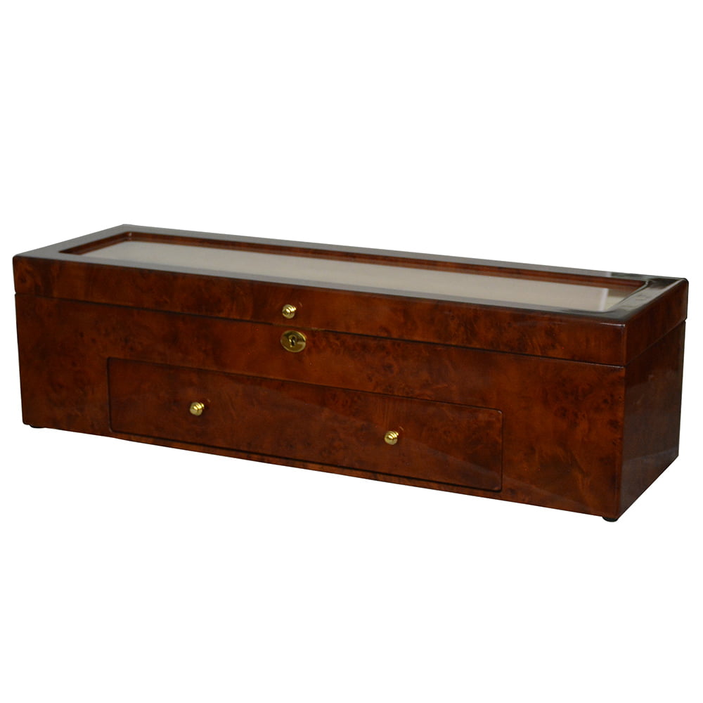 luxury watch gift packaging case with high gloss finish and storage compartments