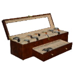 personalized watch display case with glass window and velvet watch holders