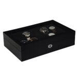 men watch box with twelve watch display compartments