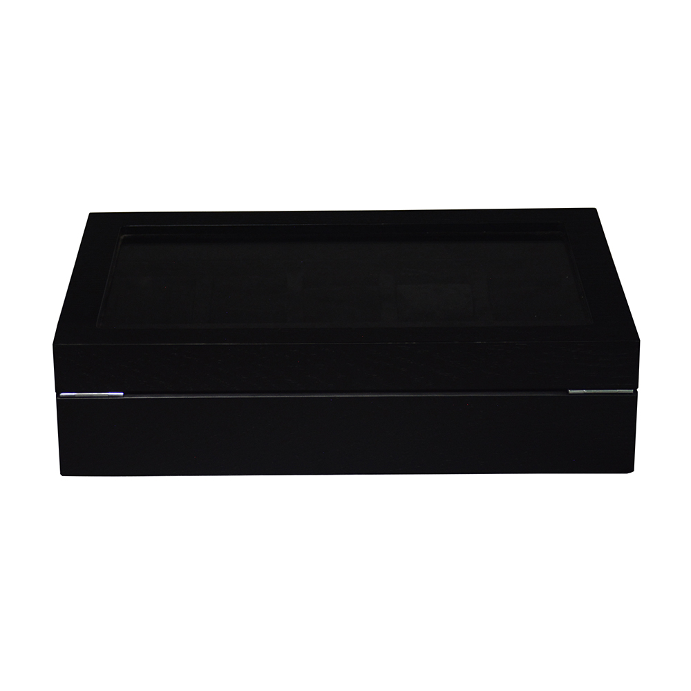 scandinavian watch storage box with glass top display