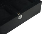 six watch storage box with black velvet compartments