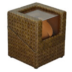 Single Woven Watch Winder with Premium PU Leather Finish