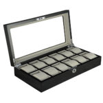 luxury watch box with glass display for gift presentation