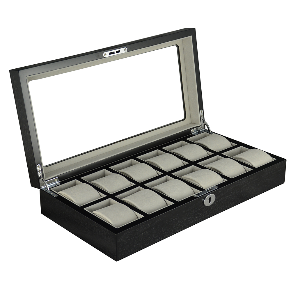 luxury watch box with glass display for gift presentation