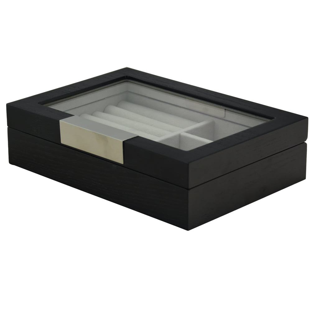 Bark Veneered MDF Jewelry Organizer Case