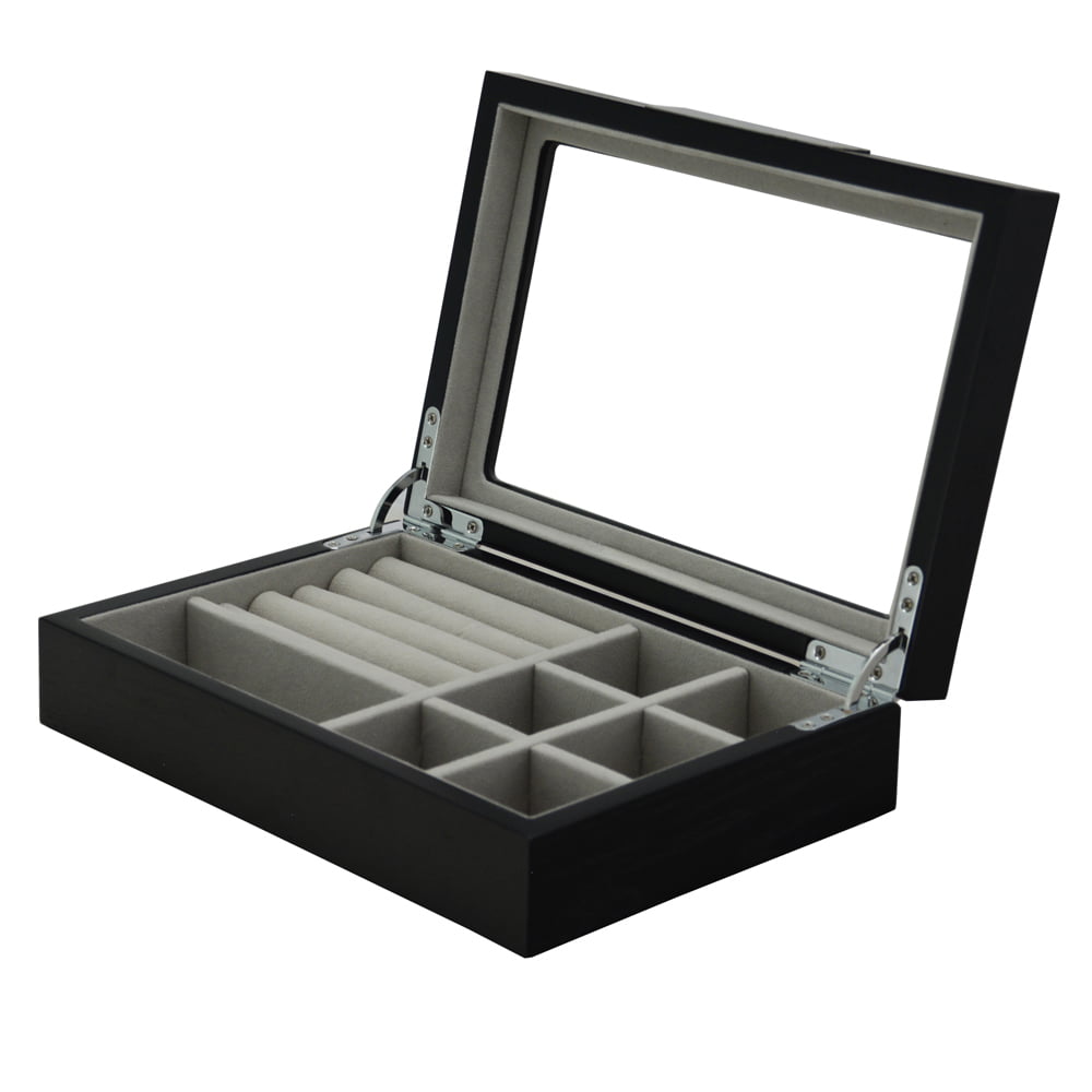 Bark Veneered MDF Jewelry Organizer Case