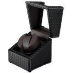 Single Black Woven Watch Winder with Japanese Mabuchi Motor