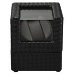 Single Black Woven Watch Winder with Japanese Mabuchi Motor