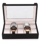 Carbon Fiber 10 Watch Case with Velvet Interior and Acrylic Display Window
