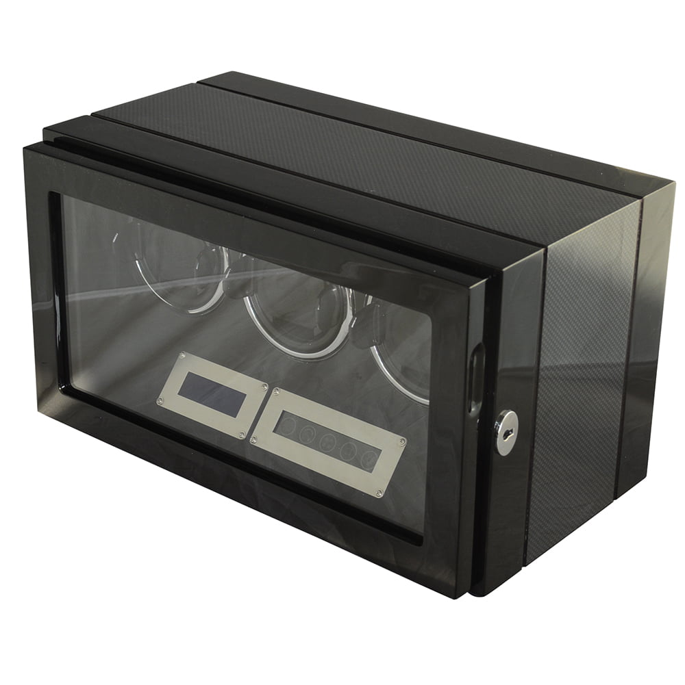 Carbon Black 3 Watch Winder with Touchscreen Control and Adjustable TPD