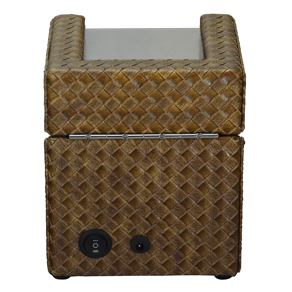 Single Woven Watch Winder with Premium PU Leather Finish