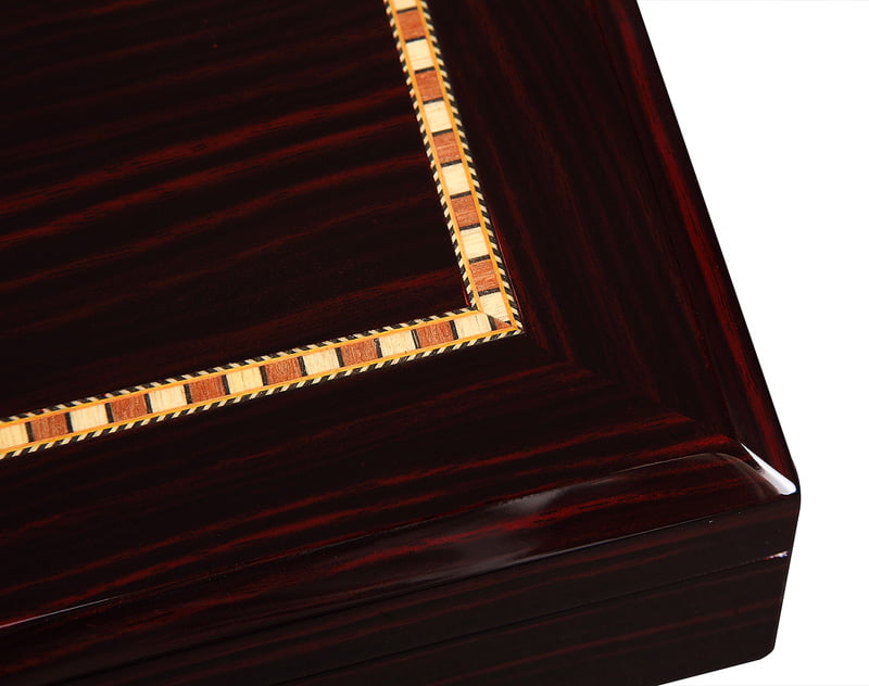 High Glossy Ebony with Apricot 12 Watch Case with Velvet Interior