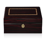 High Glossy Ebony with Apricot 12 Watch Case with Velvet Interior