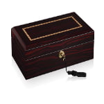 High Glossy Ebony with Apricot 12 Watch Case with Velvet Interior