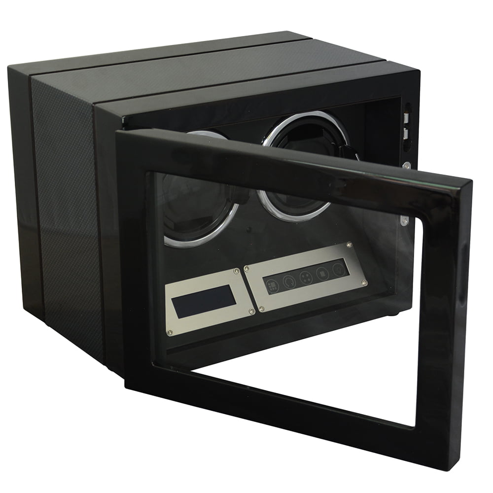 Carbon Fiber 2 Watch Winder with Touchscreen Control