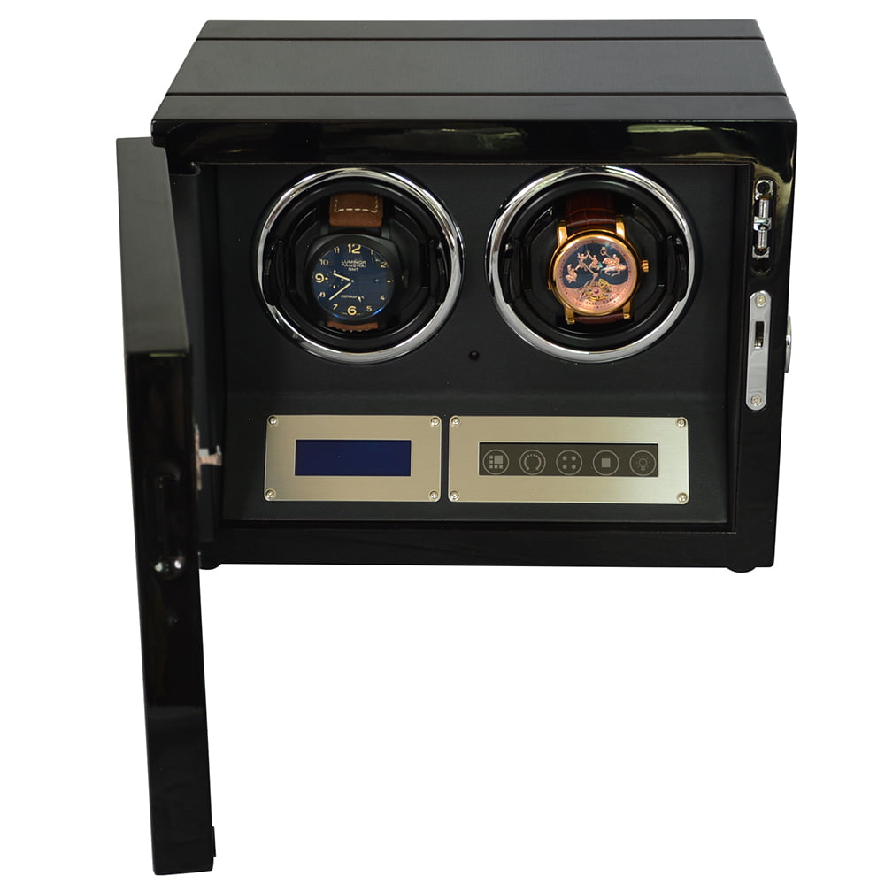 Carbon Fiber 2 Watch Winder with Touchscreen Control