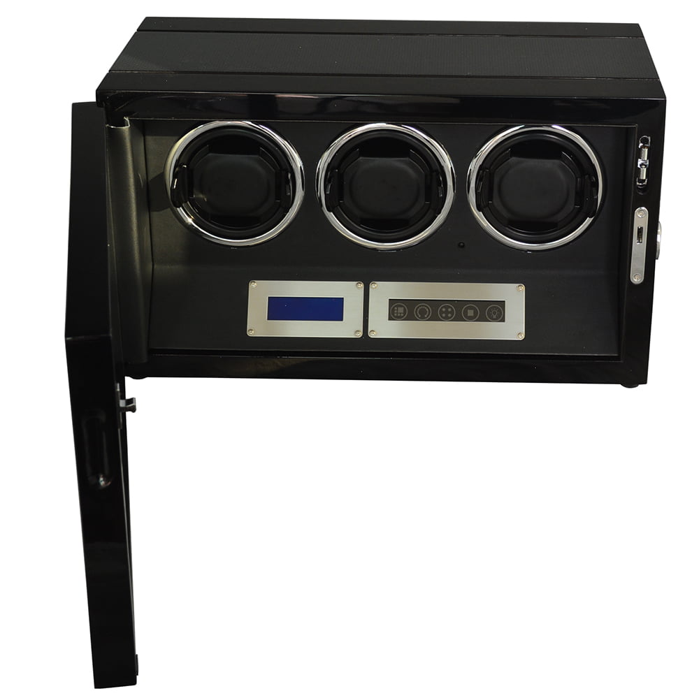 Carbon Black 3 Watch Winder with Touchscreen Control and Adjustable TPD
