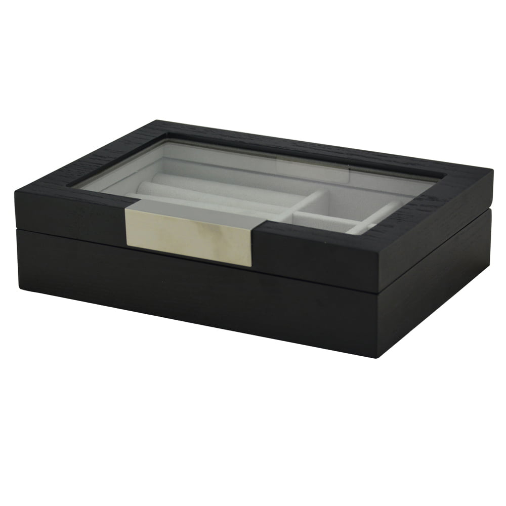 Bark Veneered MDF Jewelry Organizer Case
