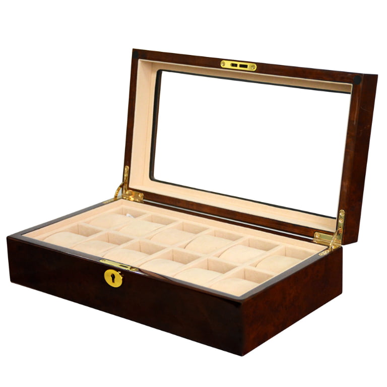Deep Yellow 12 Watch Display Case with Glass Window