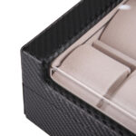 Carbon Fiber 10 Watch Case with Velvet Interior and Acrylic Display Window