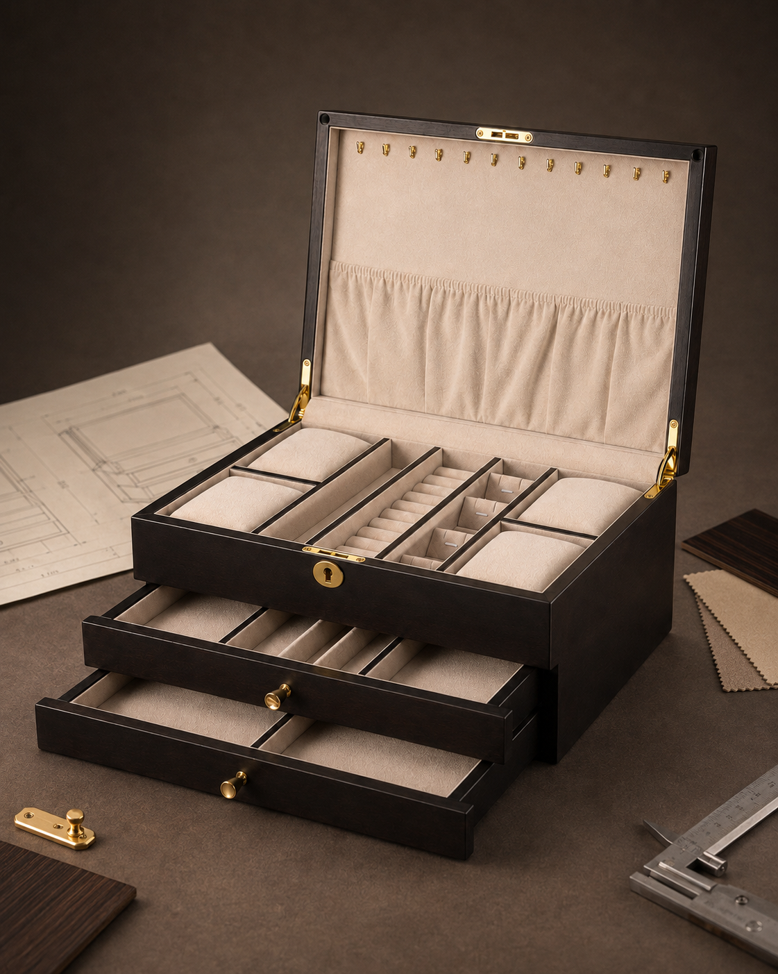 Custom product structure dimensions and compartment options