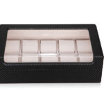 Carbon Fiber 10 Watch Case with Velvet Interior and Acrylic Display Window