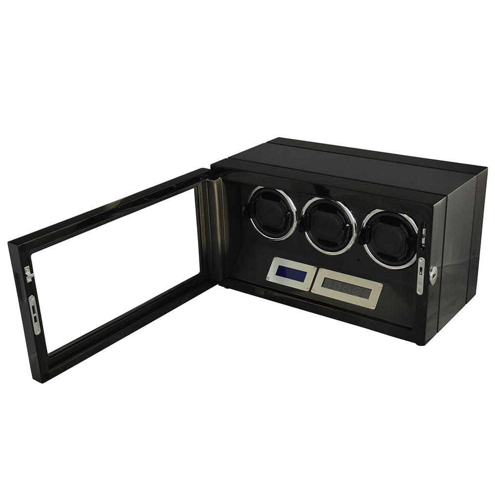 Carbon Black 3 Watch Winder with Touchscreen Control and Adjustable TPD