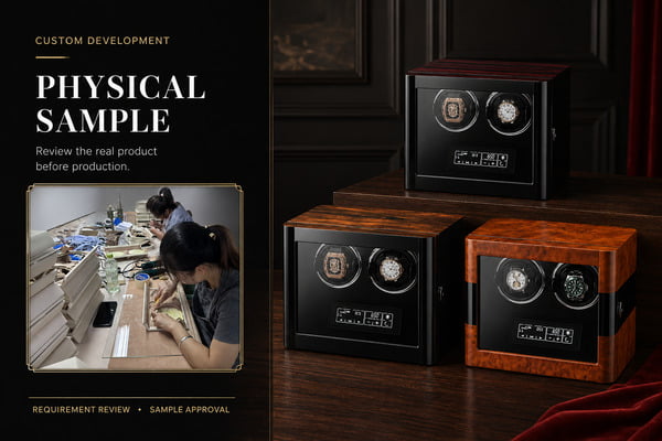 Physical sample development for a custom watch winder project