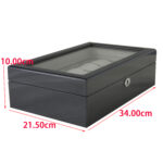 High Glossy Carbon Fiber 10 Watch Case with Tempered Glass Display